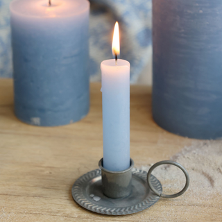 Short Dinner Candle Sky Blue 4 h