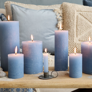Short Dinner Candle Sky Blue 4 h
