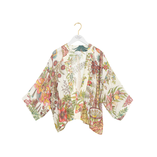 One Hundred Stars Short Kimono Boho Garden Ecru