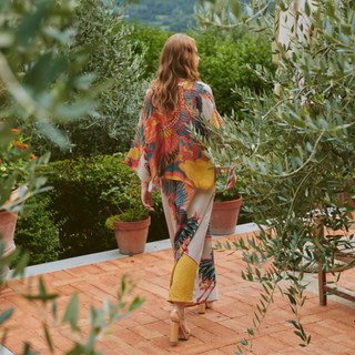 One Hundred Stars Short Kimono Crane Stone