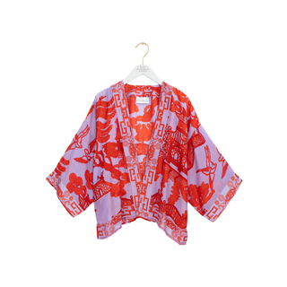 One Hundred Stars Short Kimono Giant Willow Violet