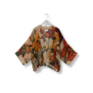 One Hundred Stars Short Kimono Nasturtium Fawn
