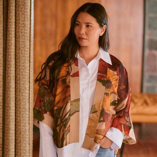 One Hundred Stars Short Kimono Nasturtium Fawn
