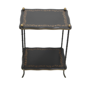 Side Table Black with Gold Coloured Edge