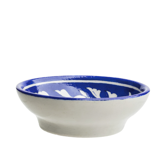 Ceramic Soap Dish White & Blue