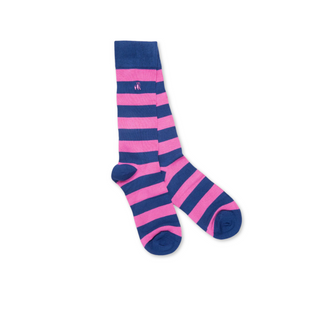 Socks Ladies Pink & Blue Striped