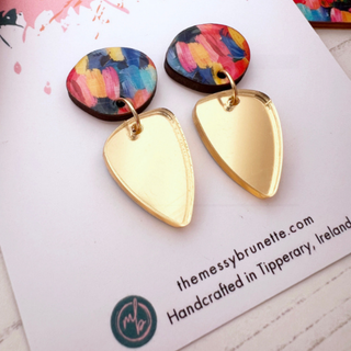 The Messy Brunette Mini Brush Stroke Drop Earings
