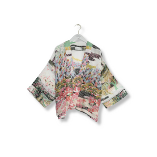 One Hundred Stars Short Kimono Spring White
