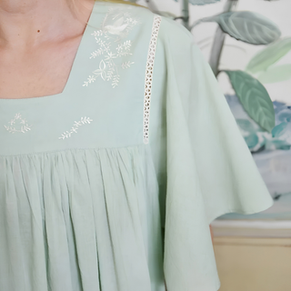 Powell Craft Square Neck Nightdress Green
