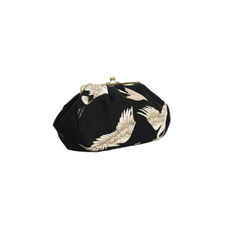 One Hundred Stars Stork Black Clasp Bag