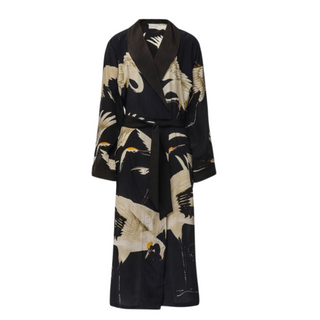 One Hundred Stars Stork Black Crepe Gown