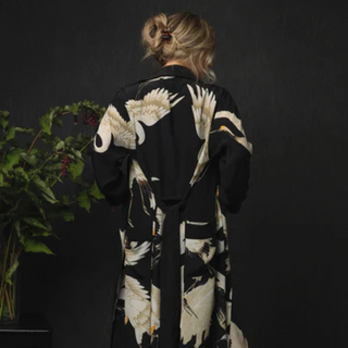 One Hundred Stars Stork Black Crepe Gown
