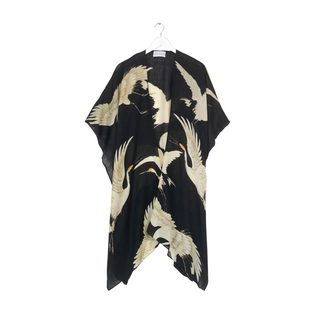 One Hundred Stars Wool Throwover Stork Black