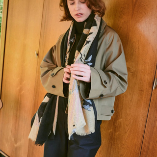 One Hundred Stars Scarf Wool Crane Black