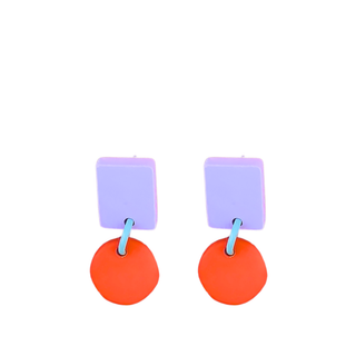 Studio Canty Confetti Lilac and Orange-red Earrings