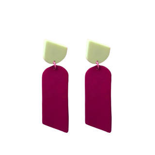 Studio Canty Lara Lemon & Burgandy Earrings