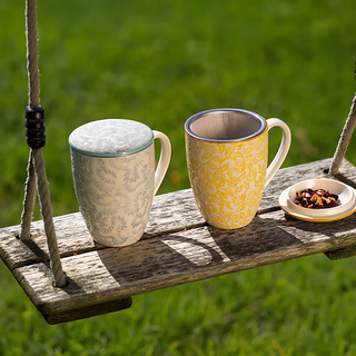 Tea Cup with Tea Strainer Yellow