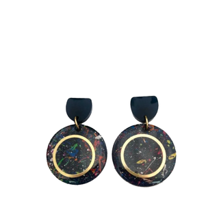 The Messy Brunette Splatter Earrings Black