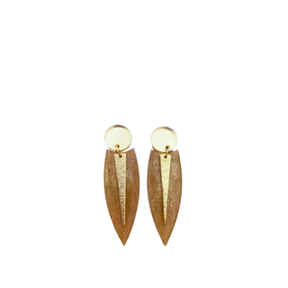 The Messy Brunette Earrings Dangle Wood