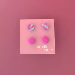 Studio Canty Tinydots Set Mint & Raspberry Earrings