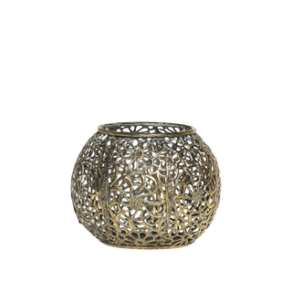 Wire Tealight Holder with Pattern Antique Brass