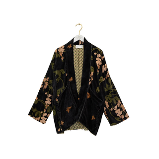 One Hundred Stars Velvet Pocket Jacket Wisteria Black
