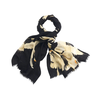 One Hundred Stars Wool Scarf Stork Black