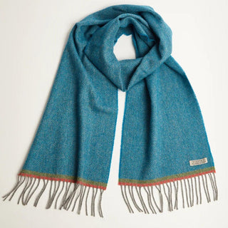 Foxford Blue Herringbone Lambswool Scarf