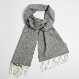 Foxford Grey Herringbone Lambswool Scarf