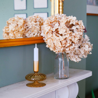 Glass Candlestick Amber