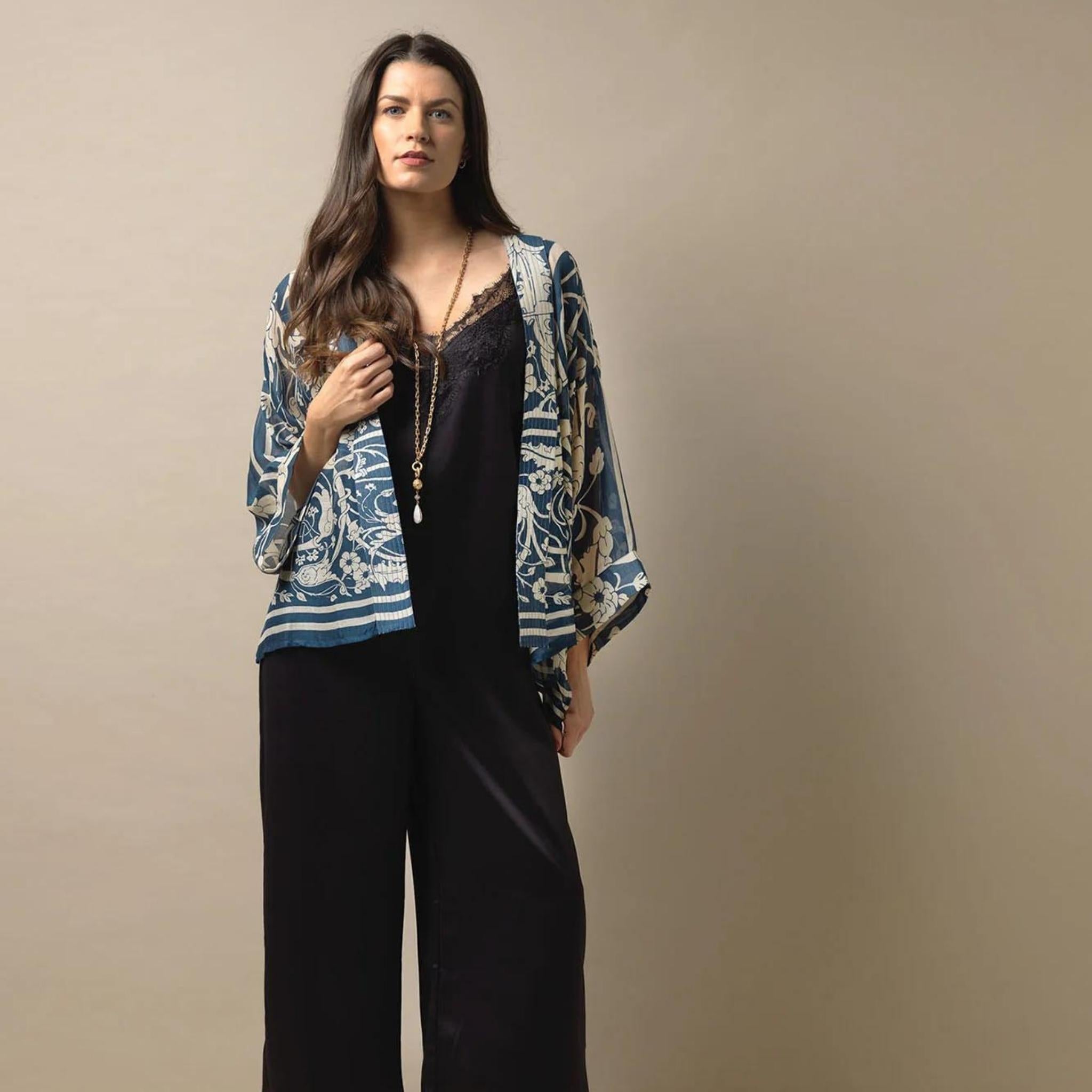 Jaipur Blue Short Kimono