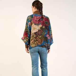 One Hundred Stars Primula Teal Kimono