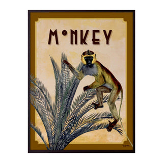 Monkey poster- Black frame