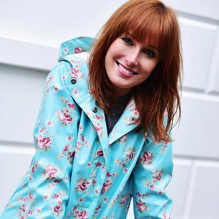 Blue Floral Raincoat | Medium/Large