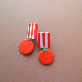 Studio Canty Lollipop Orange Red & Rose Earrings