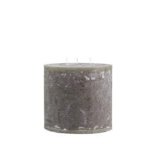 Olive Pillar Candle with 3 Wicks