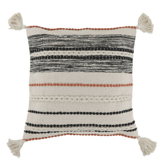 Aix Terrecotta Black Cushion Cover w/Tassels