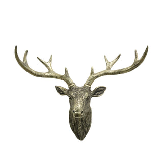 Antique Brass Effect Deer Head Wall Hanging