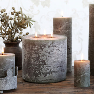 Olive Pillar Candle with 3 Wicks