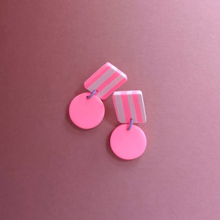 Studio Canty Lollipop Neon Pink & Rose Earrings