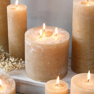 Honey Pillar Candle with 3 Wicks