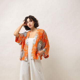 One Hundred Stars Valentine Orange Kimono