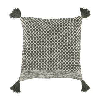 Aix Olive Cushion Cover w/Tassels