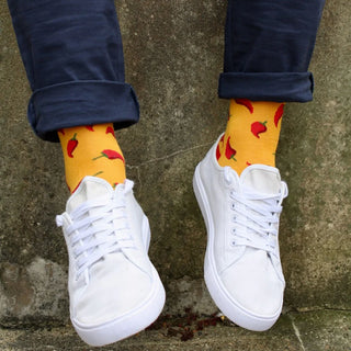 Swole Panda Mens Bamboo Socks Red Chilli