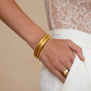 One Dame Lane Tennis Gold Bracelet