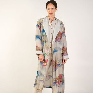 Grey Oriental Landscape Gown