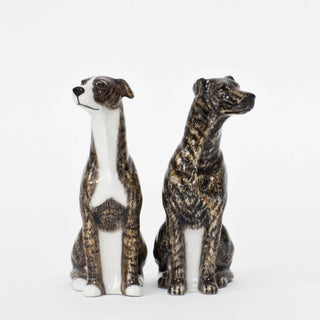 Greyhound brindle Salt and Pepper Shakers