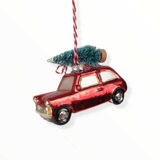 'Coming Home For Christmas' Red Car Christmas Ornament