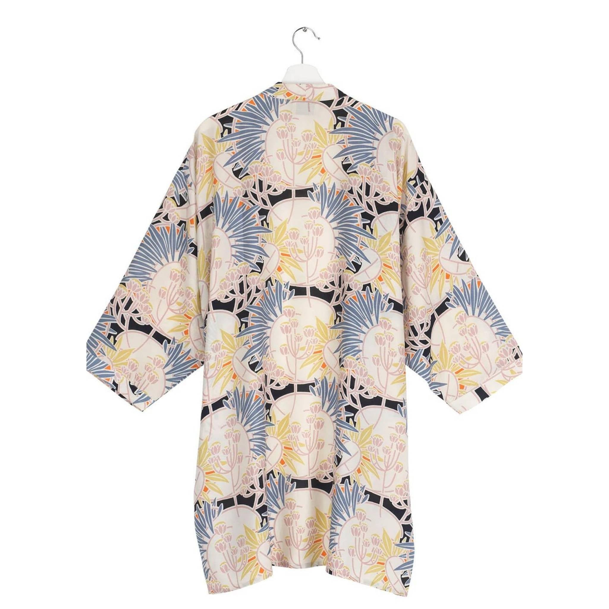 Mid Length Kimono Deco Daisy Mauve