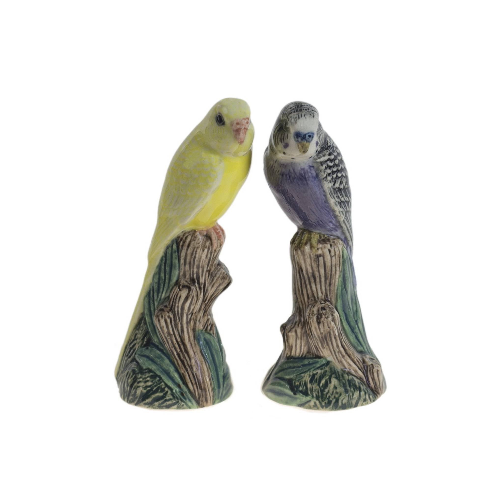 Budgerigar Salt and Pepper Shakers- violet/yellow